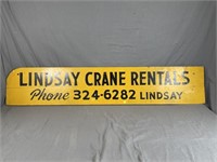 Lindsay Crane Rentals Wooden Sign
