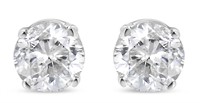 14k Wgold Ags 1.00ct  Diamond Solitaire Earrings