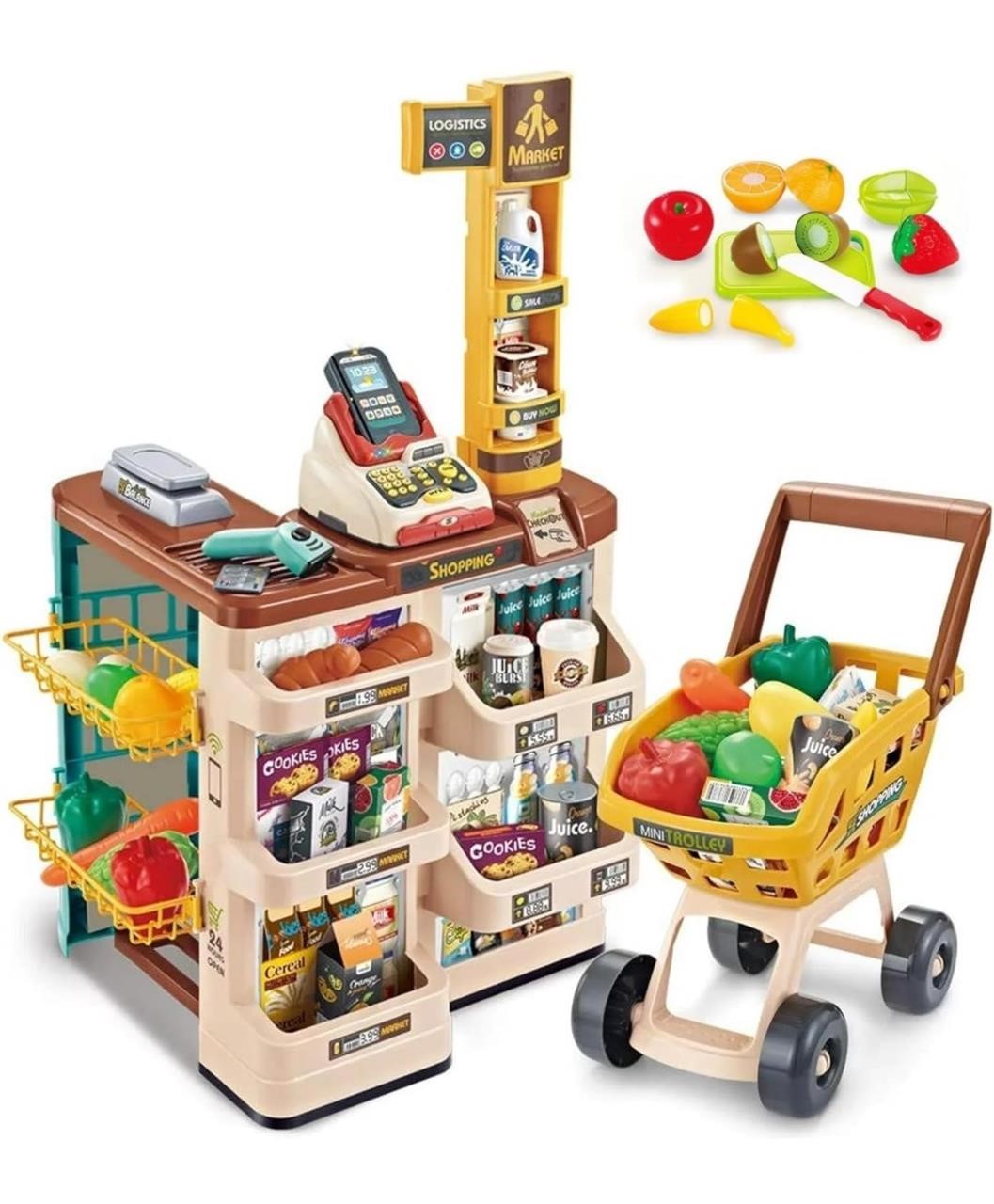 $50 Supermarket Play Set 49 PCS.w/Shopping Cart