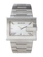 Gucci 100g Silver Dial Stainless Steel Watch 38mm