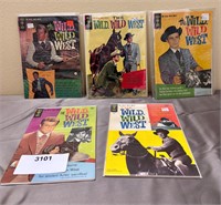 Lot of 5 Wild Wild West Comic Books Gold Key VTG