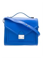 Loeffler Randall Blue Leather Canvas Shoulder Bag