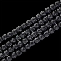 Genuine 6mm Faceted Black Onyx Bead Strand 15"