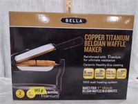BELLA Copper Titanium Waffle Maker in OG Box