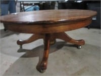 Oak Coffee Table w/ Wheels