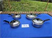 Stainless Steel Pots w/ Lids (4)