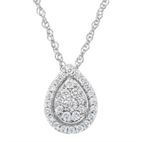 Round .44ct Diamond Composite Pear Necklace