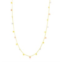 14k Tri-color Dangling Circles Necklace