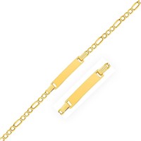 14k Gold Figaro Link Children's Id Bracelet