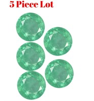Genuine 1.5mm Round Faceted Emerald (5pc Lot)