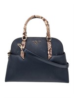 Michael Kors Saffiano Blue Leather Top Handle Bag