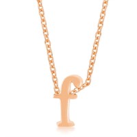 Rose Goldtone Initial Small Letter F Necklace