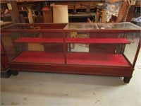 26" X95"  COUNTRY STORE SHOW CASE W/ WOOD SLIDING