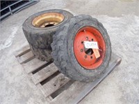 Qty Of (3) Skid Steer Tire(s) & Rim(s)