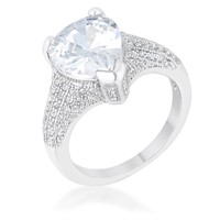 Pear Cut 5.80ct White Sapphire Cocktail Ring
