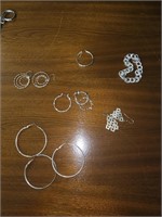 Silver Color Earrings + Bracelet