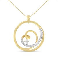 10k Gold .15 Heart Circle Necklace