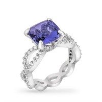 Brilliant 5.10ct Tanzanite & White Sapphire Ring