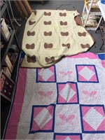 2 quilted butterfly blankets