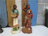 Pair of Native American Statues