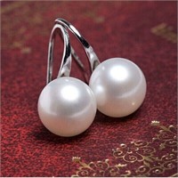 Silver Plated Drop Earrings Pearl