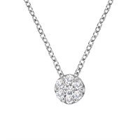 14k White Gold .27ct Diamond Floral Necklace