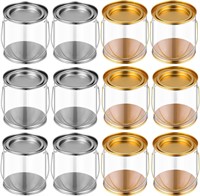 Rtteri Set of 12 Clear Plastic Paint Can  3 Inch