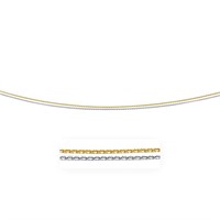 14K Two-Tone Double Strand Cable Pendant Chain