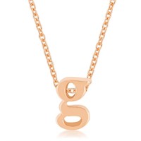 Rose Goldtone Initial Small Letter G Necklace