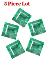 Genuine 2mm Square Faceted Emerald (5pc Lot)