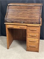 Oak Single Pedestal S Roll Top Desk As Found