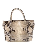 Saks Fifth Avenue Leather Animal Print Handle Bag