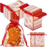 Christmas Snowflake Organza Gift Bags  600 Pcs
