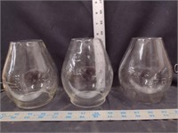 Three Clear Glass Vases