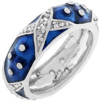Fashionable .20ct Navy Blue Enamel Ring