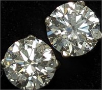 $3600 14K   1.3Ct Lab Diamond Earrings