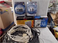 RCA Outdoor Speakers & Var Cables Lot