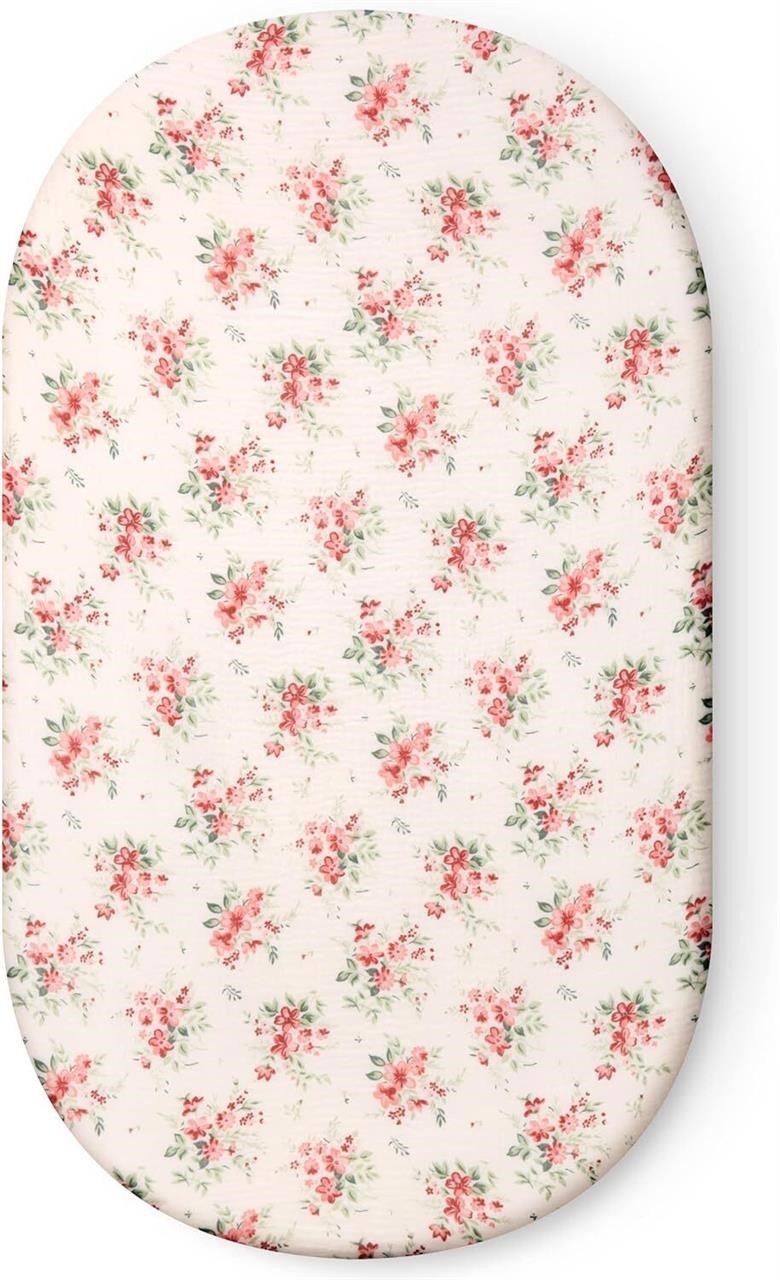 $13  Cotton Crib Sheets  16x32in - Pink Flowers