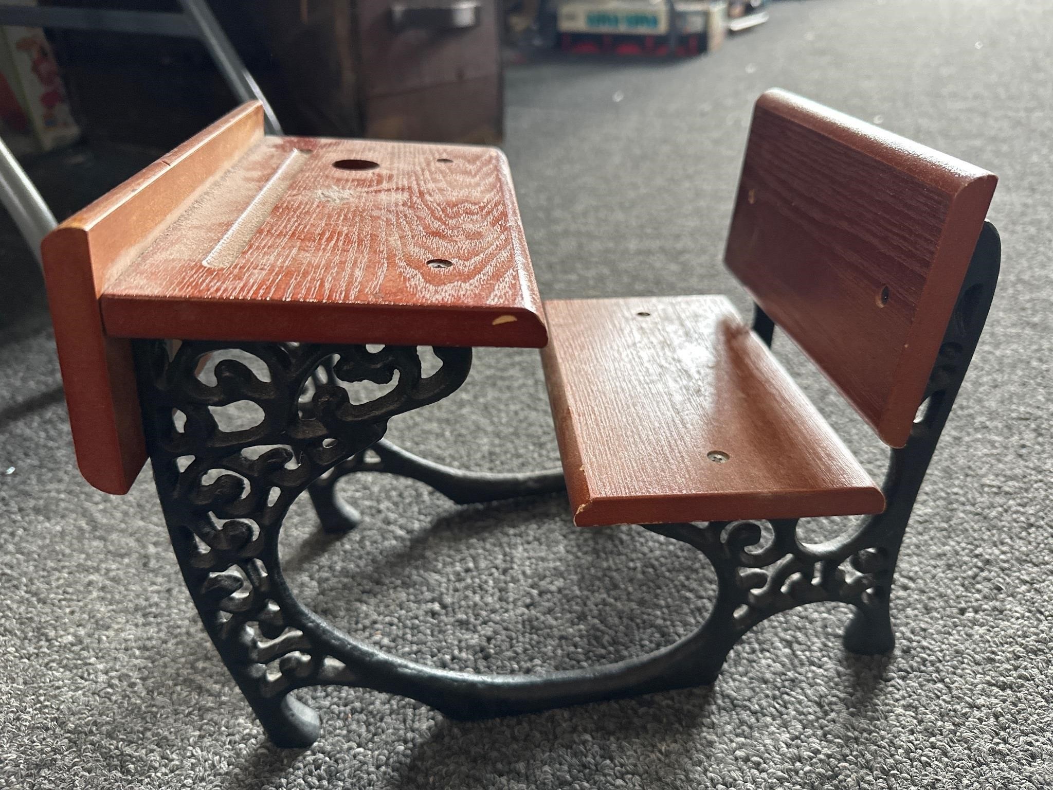 Cast-iron and wood doll desk