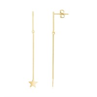 14k Gold Star Drop Earrings