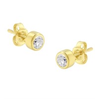 Elegant 10k Gold Round .30ct Diamond Stud Earrings