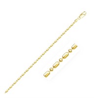 14k Gold Diamond-cut Alternating Bead Chain 1.5mm