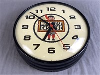 White Rose Gasoline Electric Wall Clock
