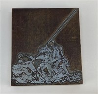 Vintage 6x5" Iwo Jima printing block