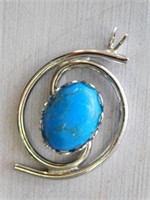 TURQUOISE STONE PENDANT ROCK STONE LAPIDARY SPECIM