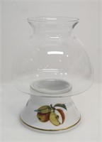ROYAL WORCESTER CANDLE HOLDER W/ HURRICANE LAMP