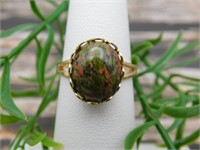 UNAKITE STONE ADJUSTABLE RING ROCK STONE LAPIDARY