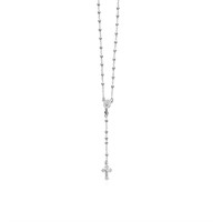 Sterling Silver Fine Rosary Chain & Bead Necklace