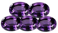 Genuine 7x5mm Oval Dark Purple Amethyst 5pc