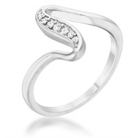 Dazzling .07ct White Sapphire Wave Ring